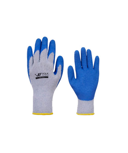 Luva de algodão com banho látex corrugado Grip Volk CA 18007